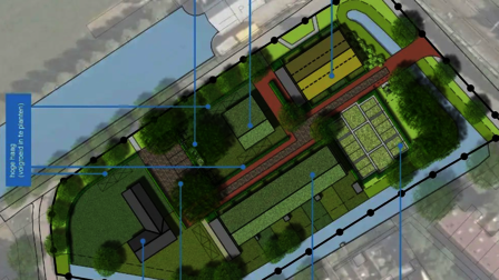 Het definitief stedenbouwkundig ontwerp van de locatie. Er komen 6 woningen voor beschermd wonen, 7 rijwoningen middenhuur en 2 tweekappers. En verder nog een groen parkeerterrein, een dubbele haag, een pleintje en een pergola.